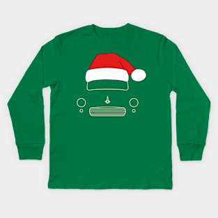 Morris Minor classic car Christmas hat edition white Kids Long Sleeve T-Shirt